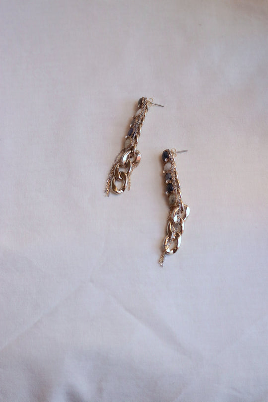 Mystic Fringe Earrings — Sodalite & Agate Long Drop Earrings