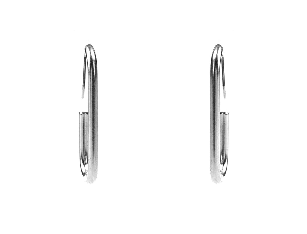 Aero Open Curve Earrings Titanium post 2colors