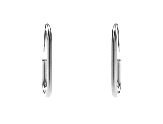 Aero Open Curve Earrings Titanium post 2colors