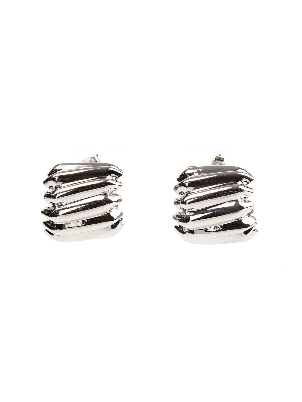 Sculpted Ripple Hoops 2 Colors Gold Silver