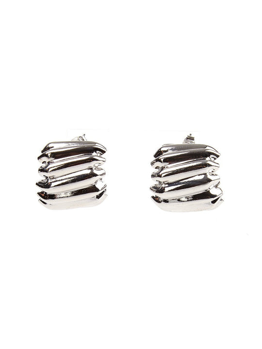 Sculpted Ripple Hoops 2 Colors Gold Silver