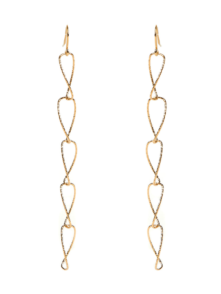 Delicate Linked Heart Drop Earrings 925 Sterling Silver