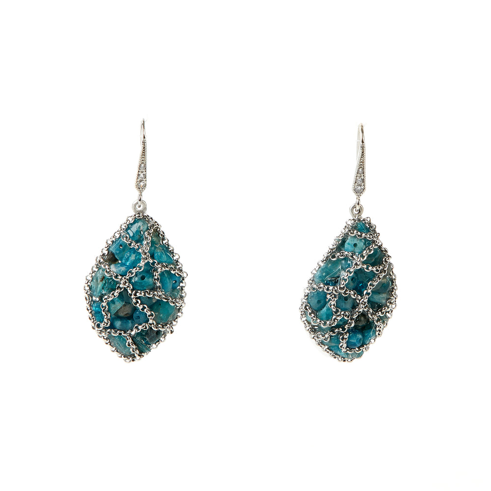 Ocean Veil Natural Blue Quartz Earrings