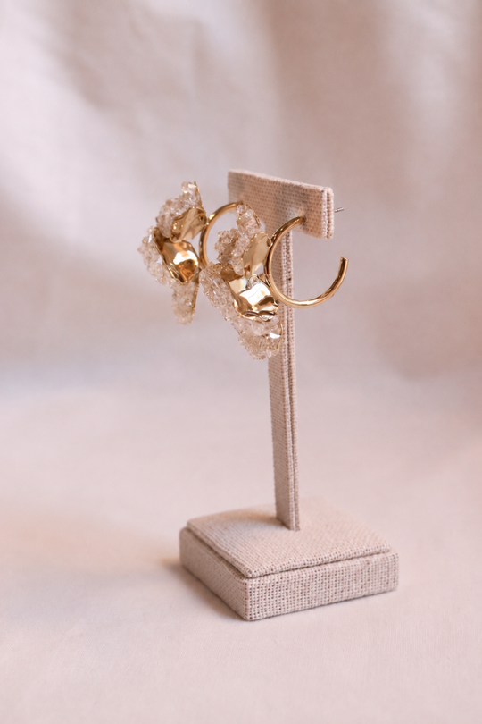 Lumi Crystal Bloom Hoop Earrings