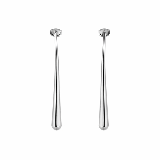 Sleek Elongated Teardrop Bar Earrings