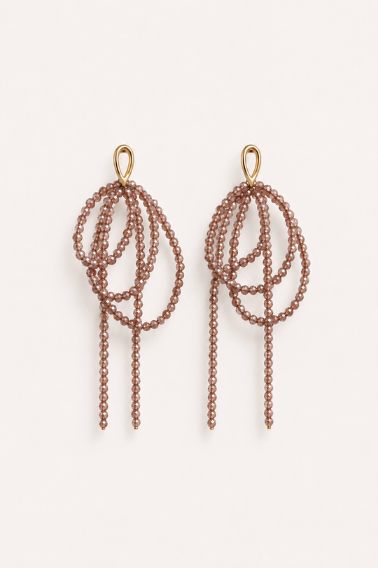 Mocha Cascade Crystal Earrings