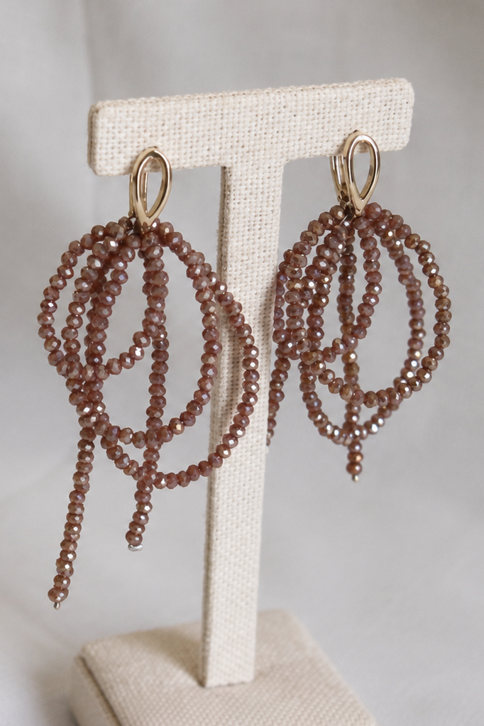 Mocha Cascade Crystal Earrings