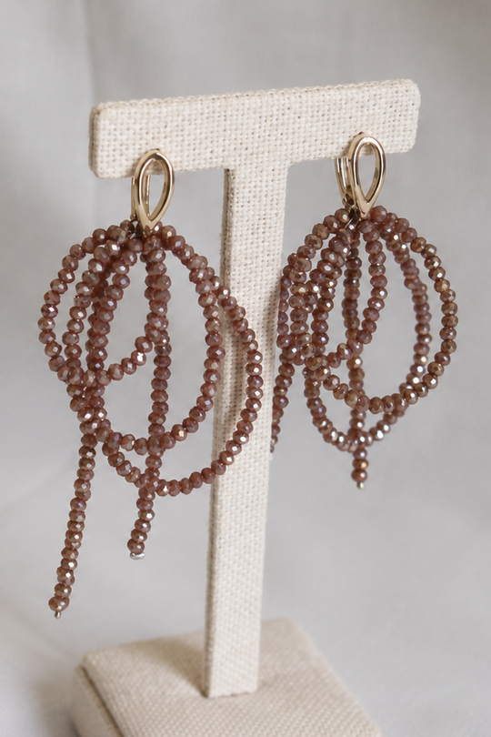 Mocha Cascade Crystal Earrings