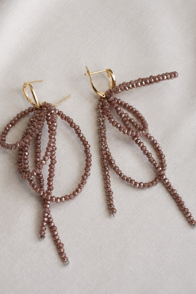 Mocha Cascade Crystal Earrings