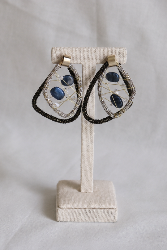 Midnight Orbit Howlite Earrings