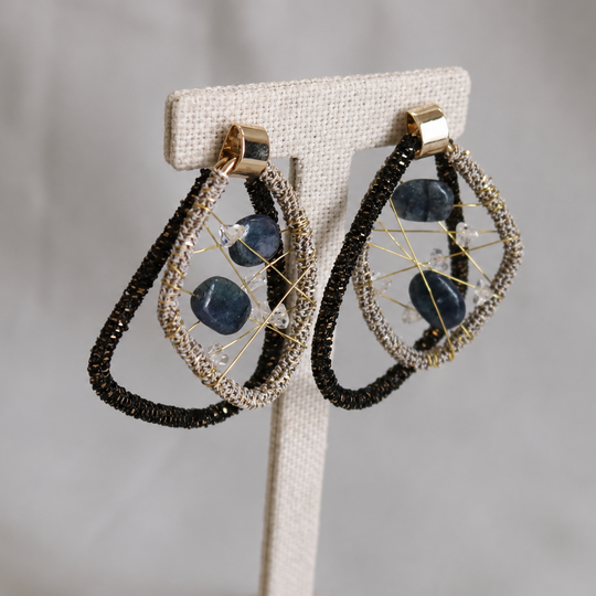 Midnight Orbit Howlite Earrings