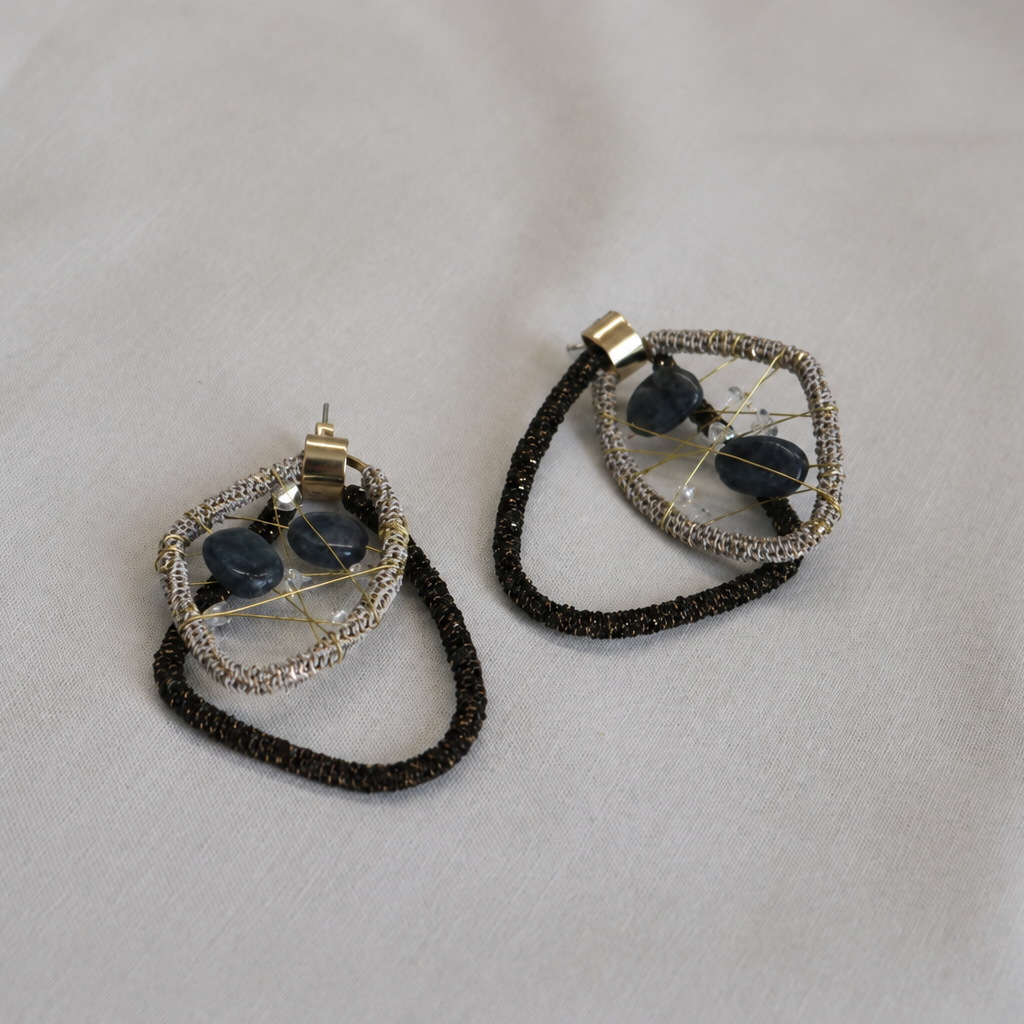 Midnight Orbit Howlite Earrings