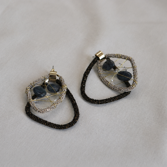 Midnight Orbit Howlite Earrings