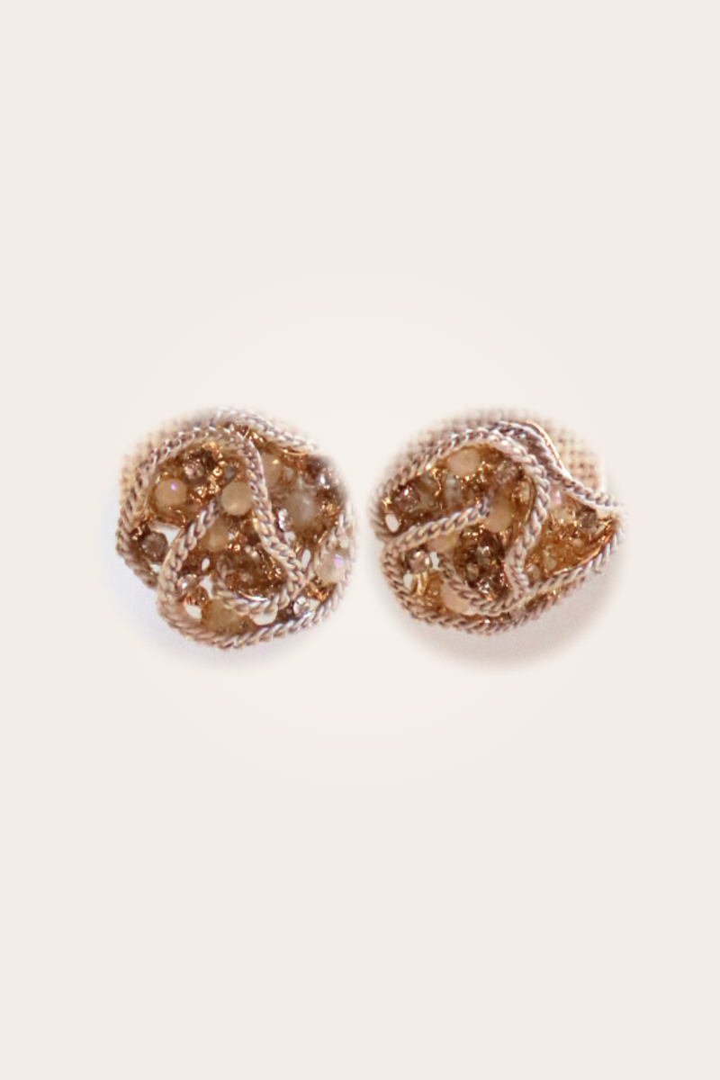 Crystal Woven Bloom Stud Earrings