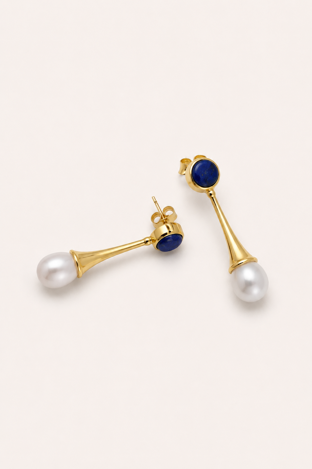 Celeste Lapis Pearl Drop Earrings