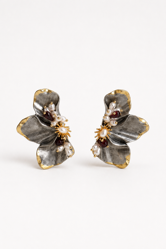 Gilded Bloom Statement Earrings