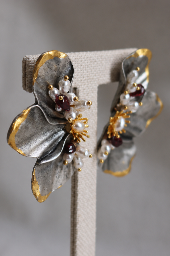 Gilded Bloom Statement Earrings