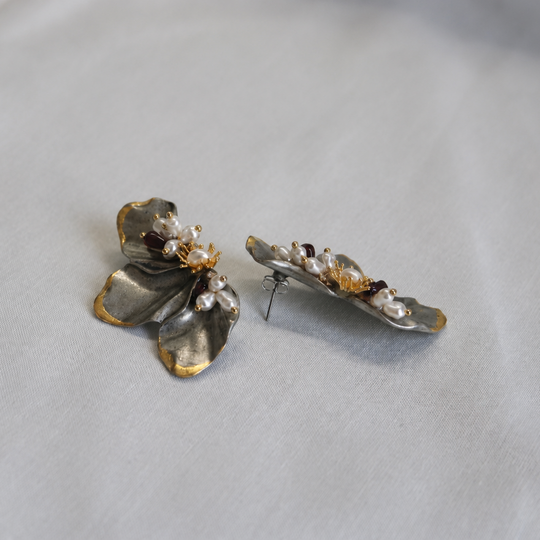Gilded Bloom Statement Earrings