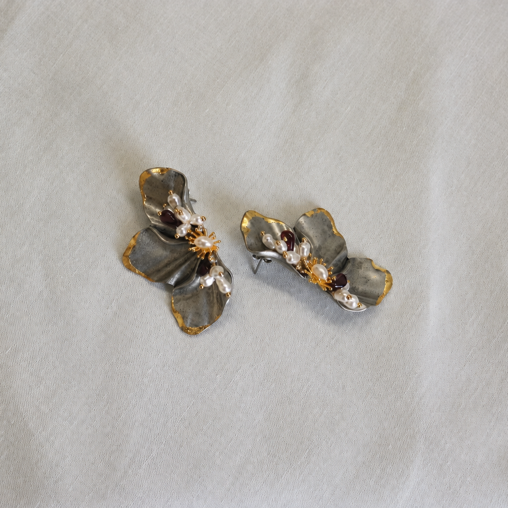 Gilded Bloom Statement Earrings