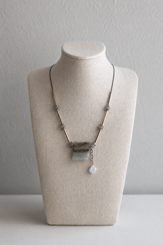 Aurora Drift Mother of Pearl Necklace