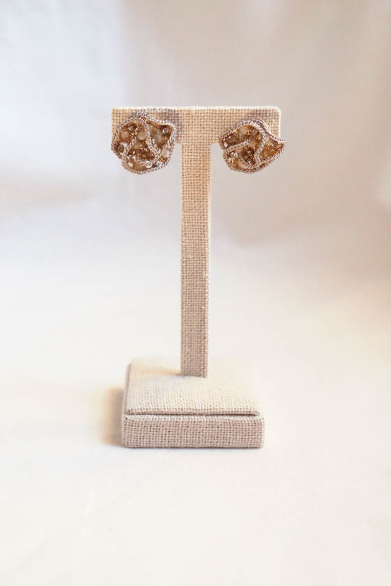 Crystal Woven Bloom Stud Earrings