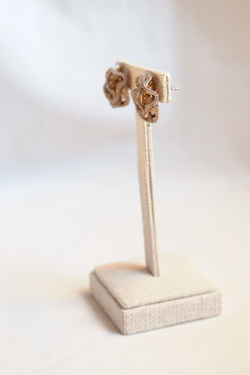 Crystal Woven Bloom Stud Earrings