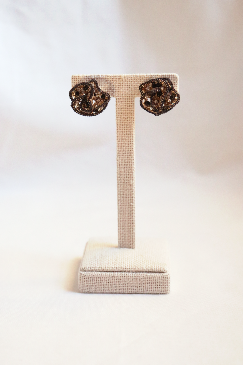 Crystal Woven Bloom Stud Earrings