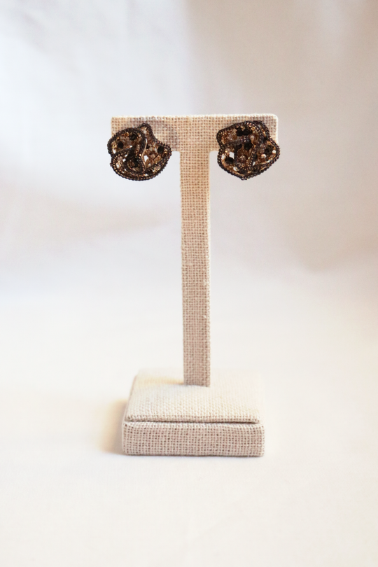 Crystal Woven Bloom Stud Earrings