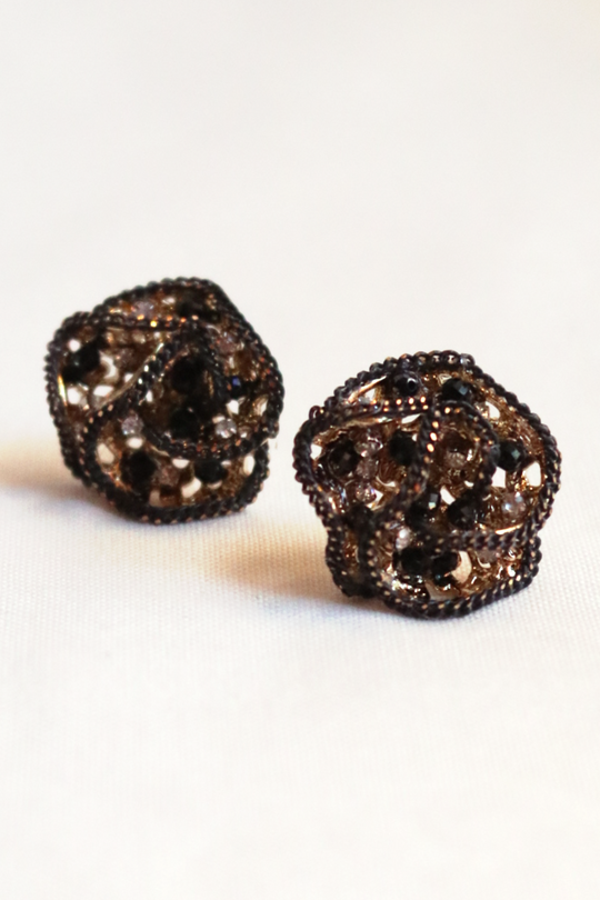 Crystal Woven Bloom Stud Earrings