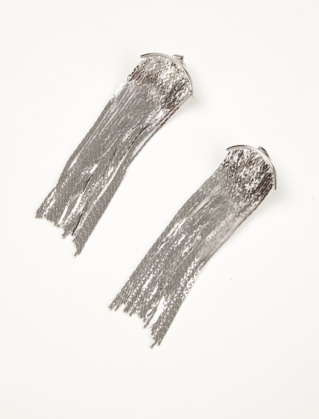 Streamline Shine Tassel Earrings 2 Colors Gold Silver