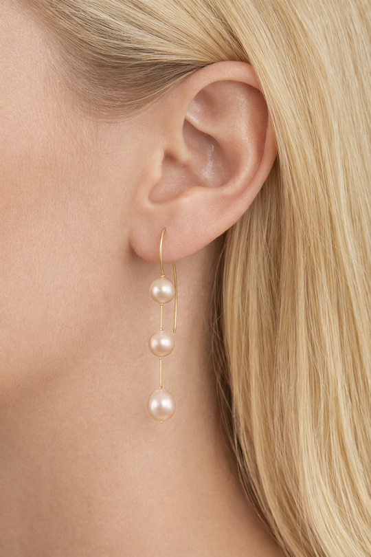 Lumière Triple Pearl Drop Earrings
