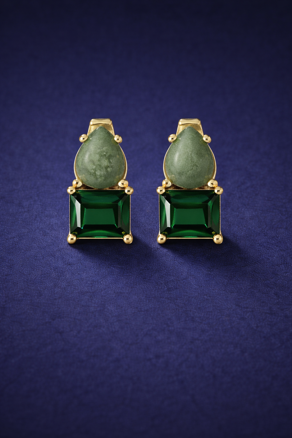 Verdant Duo Jasper Stud Earrings