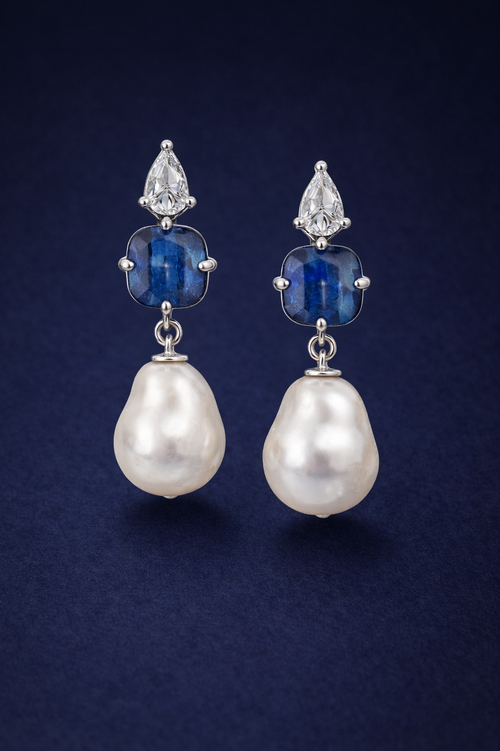 Kyanite Pearl Elegance Drop Earrings