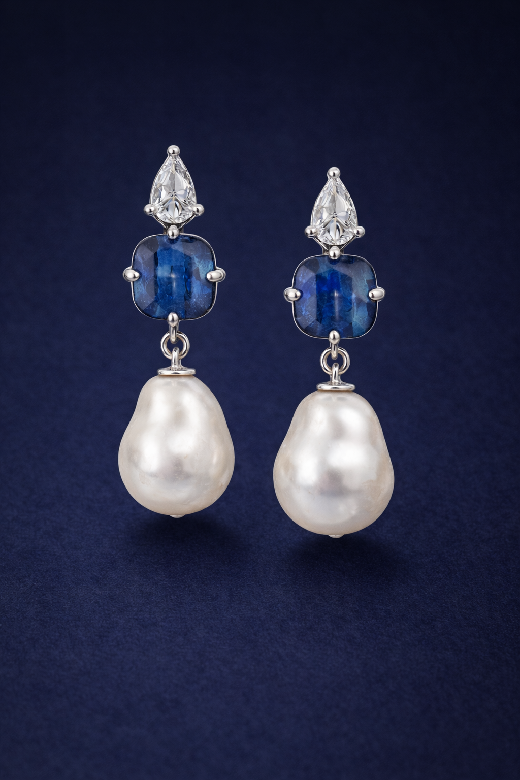 Kyanite Pearl Elegance Drop Earrings
