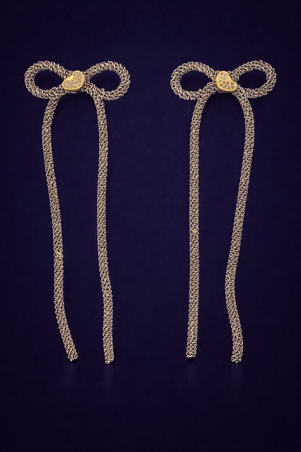 Lumière Bow Chain Drop Earrings