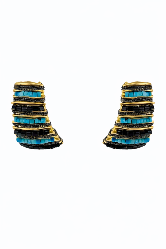 Turquoise Layered Stack Earrings