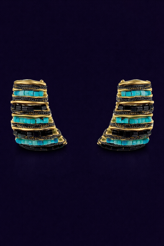 Turquoise Layered Stack Earrings