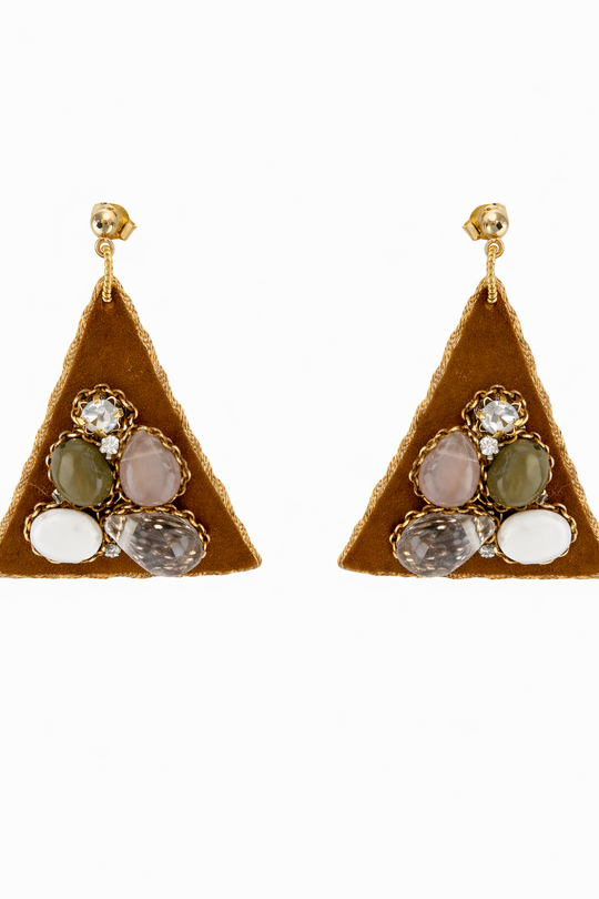 Terra Gem Triangle Drop Earrings