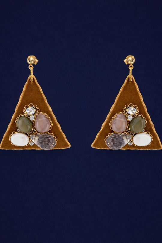 Terra Gem Triangle Drop Earrings