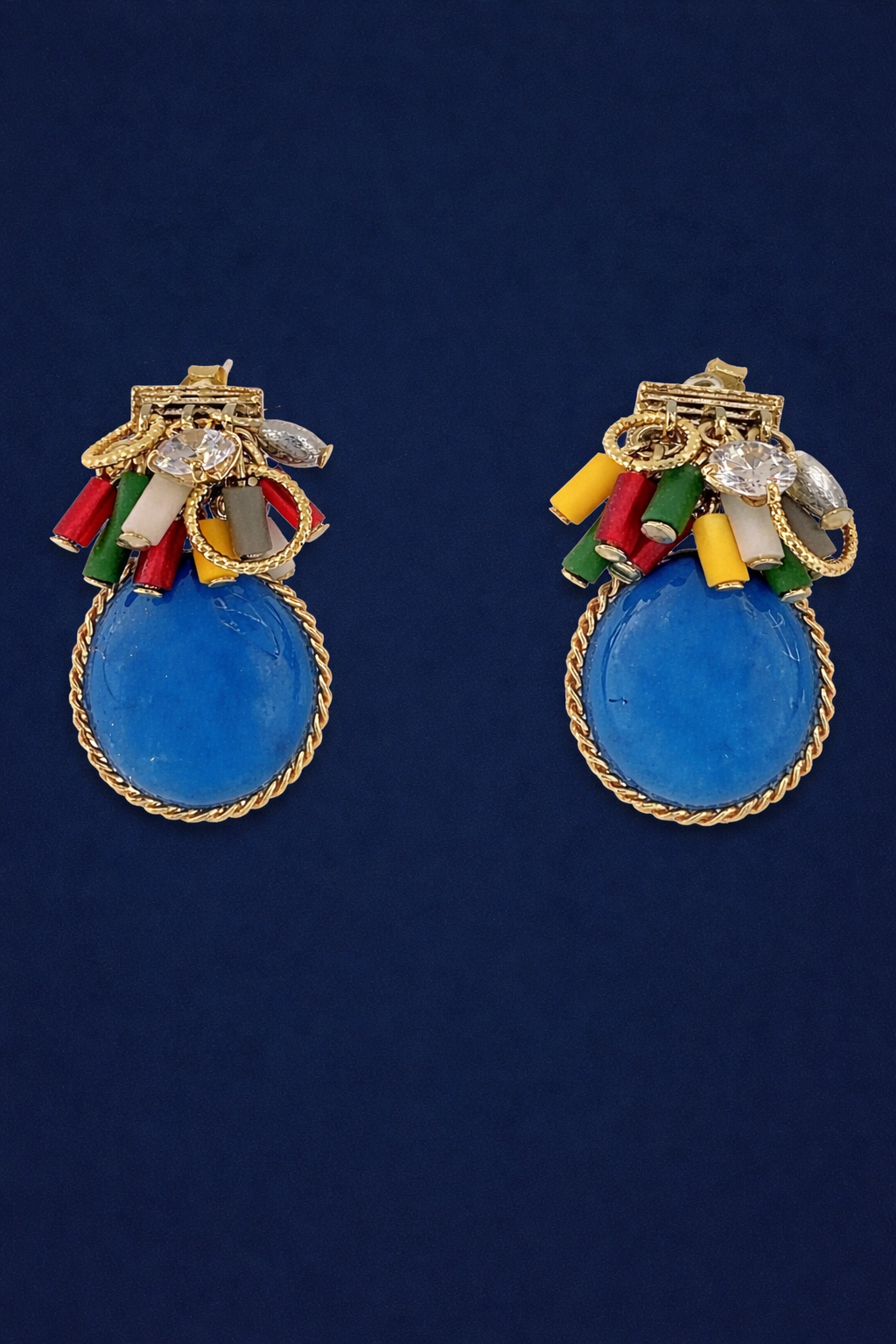 Azure Carnival Agate Drop Earrings