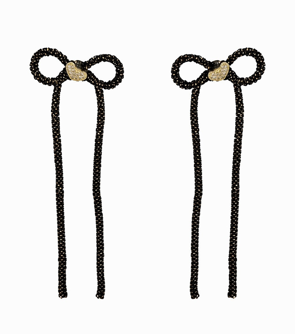 Lumière Bow Chain Drop Earrings