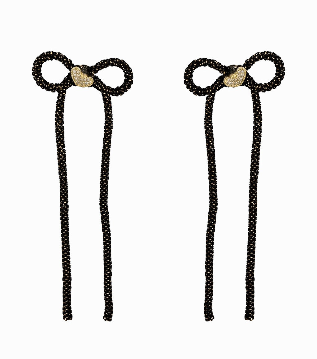 Lumière Bow Chain Drop Earrings