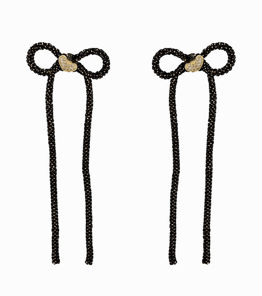 Lumière Bow Chain Drop Earrings