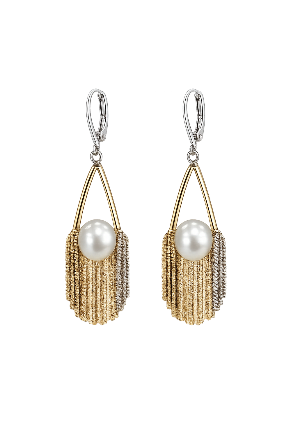 Aurora Pearl Fringe Hoop Earrings