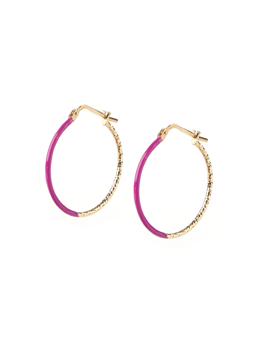 Pop Textured Hoop Earrings 925 Silver 3 colors