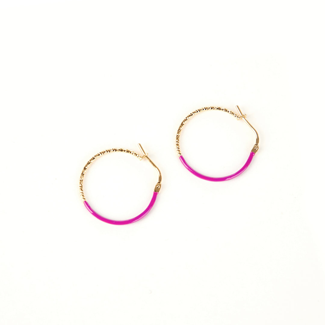 Pop Textured Hoop Earrings 925 Silver 3 colors
