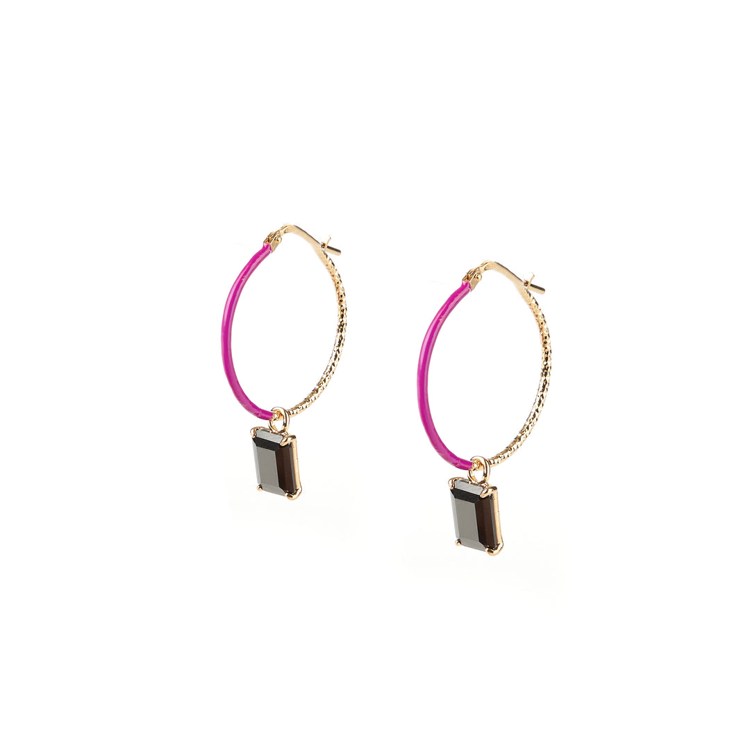 Pop Textured Hoop Earrings 925 Silver 3 colors