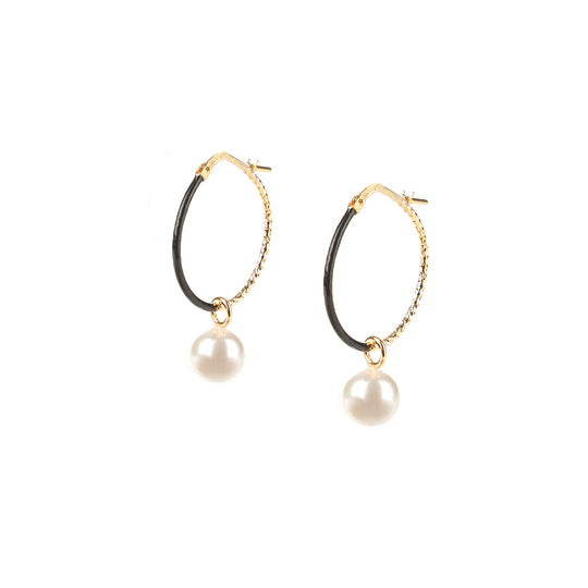 Pop Textured Hoop Earrings 925 Silver 3 colors