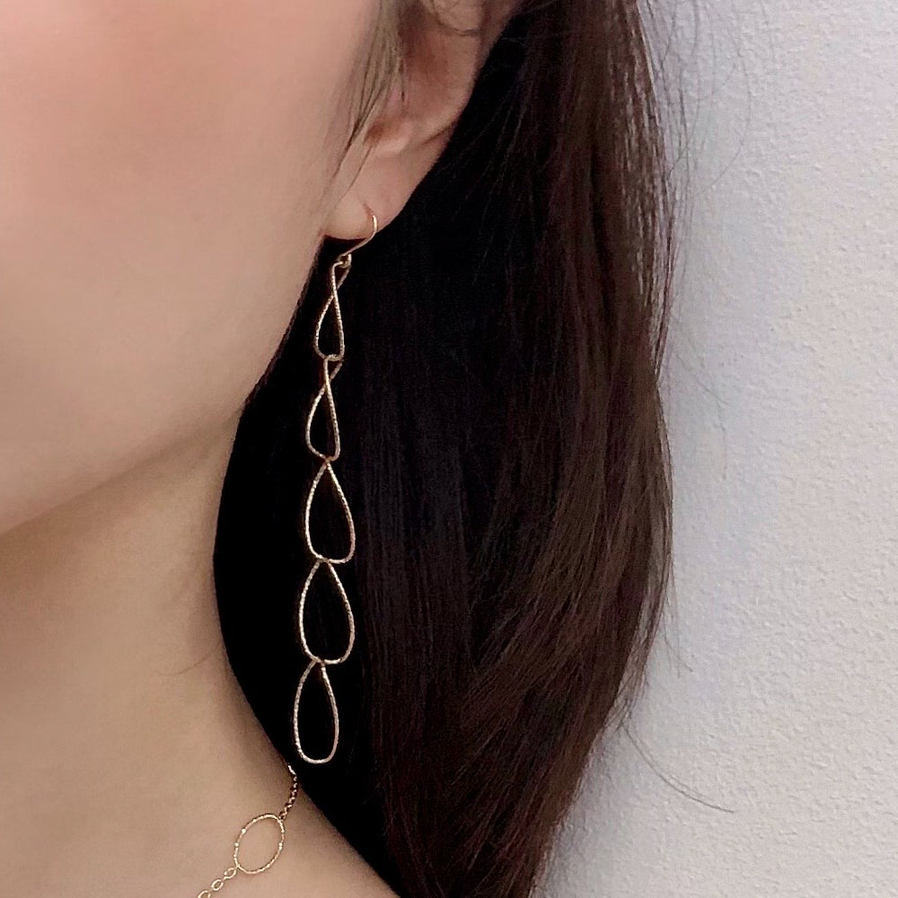 Delicate Linked Heart Drop Earrings 925 Sterling Silver