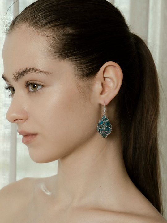 Ocean Veil Natural Blue Quartz Earrings